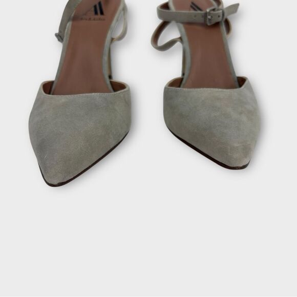 Ava & Aiden Suede Ankle Strap Heels in Grey Women’s Size 8.5 - Picture 3 of 8
